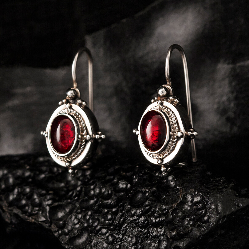 Byzantine Garnet Earring