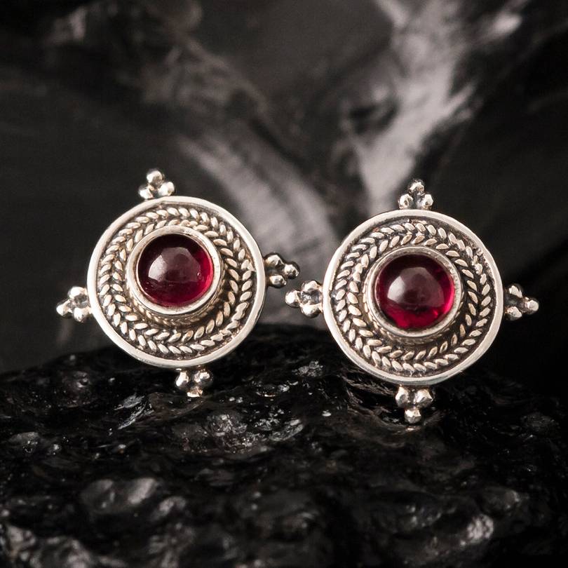 Byzantine Garnet Earring